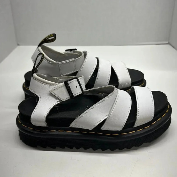 Dr Doc Martens Blaire Hydro Leather Strap Fisherman Sandals White Leather Size 6 - Picture 3 of 9